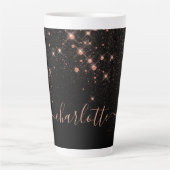 Tasse Latte Rose Parties scintillant Or Élégant Script glamour (Devant)