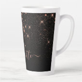 Tasse Latte Rose Parties scintillant Or Élégant Script glamour (Droite)