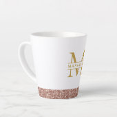 Tasse Latte Rose Parties scintillant or moderne minima Monogra (Angle gauche)