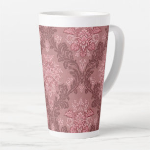 Tasse Latte Rose Poussiéreux Rose Tendre Bourgogne Élégant Dam