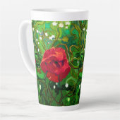 TASSE LATTE ROSE ROUGE  (Angle gauche)