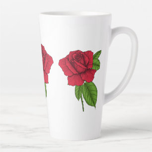 Tasse Latte Rose rouge 2