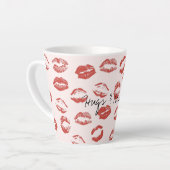 Tasse Latte Rose rouge lèvres Kiss (Angle gauche)