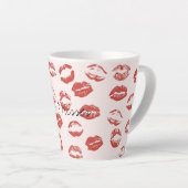Tasse Latte Rose rouge lèvres Kiss (Angle droit)