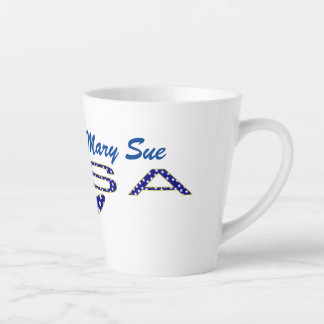 Tasse Latte Rose USA Drapeau bleu Personnalisé