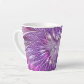 Tasse Latte Rose violet passion Fleur Art Abstrait Fractal (Angle gauche)