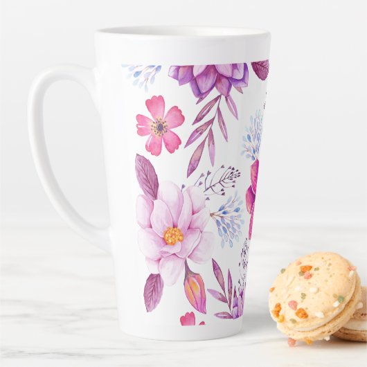 Tasse Latte Rose violette (En situation)