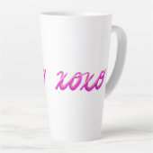 Tasse Latte rose xoxo (Angle droit)