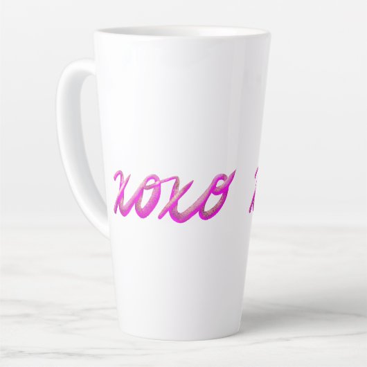 Tasse Latte rose xoxo (Angle gauche)
