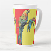 Tasse Latte Rosella Parrot Aquarelle Papa père Nom Café M (Angle droit)