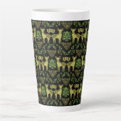 Tasse Latte Rosemaling Norwegian Folk Art (Devant)