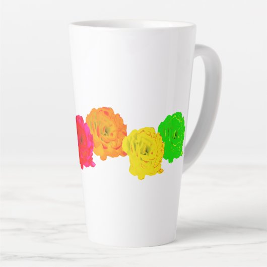 Tasse Latte Roses arc-en-ciel (Angle droit)