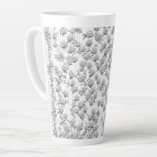 Tasse Latte Roses blanches B (Angle gauche)