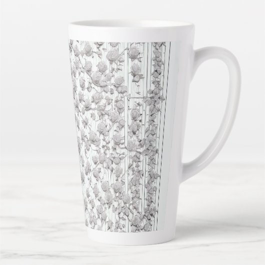 Tasse Latte Roses blanches B (Droite)