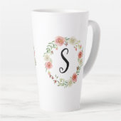 Tasse Latte Roses blanches roses roses roses roses roses roses (Angle droit)