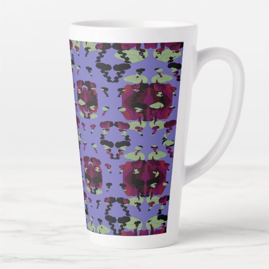 Tasse Latte Roses de Flamme Céleste Contenues (Droite)