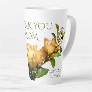 Tasse Latte Roses d'or Merci