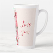 Tasse Latte Roses et coeurs roses rouges Vous aimez Romantique (Droite)