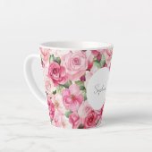 Tasse Latte Roses roses romantiques Floral (Angle gauche)