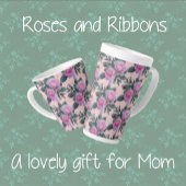 Tasse Latte Roses roses roses lavande Rubans