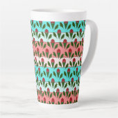 Tasse Latte Roses rouges Abstraites et fleurs Feuilles, bandes (Angle droit)