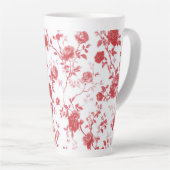 Tasse Latte Roses Rouges Floral (Angle droit)