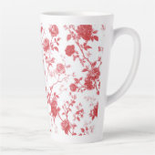 Tasse Latte Roses Rouges Floral (Droite)