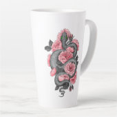 Tasse Latte Roses serpent et pêche (Angle droit)