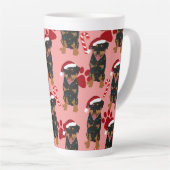 Tasse Latte Rottweiler de Noël (Angle droit)