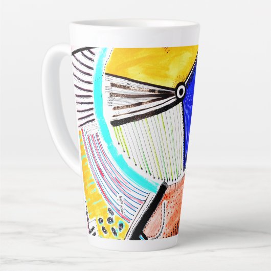 Tasse Latte Roue Abstraite (Angle gauche)