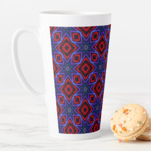 Tasse Latte Rouge avec des étoiles bleues