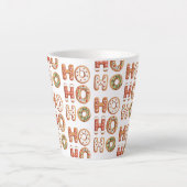 Tasse Latte Rouge Blanc Ho Ho Ho Gingerbread Cookie Noël (Devant)