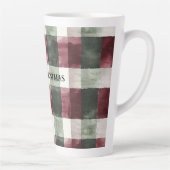 Tasse Latte Rouge Bourgogne Crème verte Blanc Plaid (Droite)