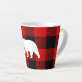 Tasse Latte Rouge Buffalo Plaid & Ours Blanc (Angle droit)