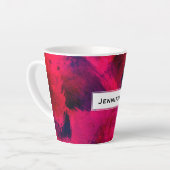 Tasse Latte Rouge foncé et violet Gras & Abstrait moderne (Angle gauche)