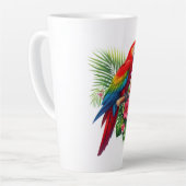 Tasse Latte Rouge macaw tropical floral (Angle gauche)