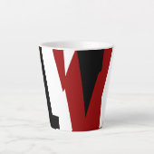 Tasse Latte Rouge noir et blanc abstrait (Devant)