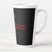 Tasse Latte Rouge noir Votre nom Monogramme initial Moderne (Droite)