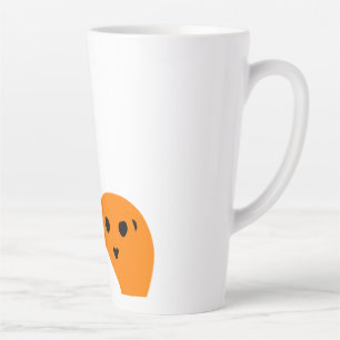 Tasse Latte Rouge orange jaune gris modèle fantôme halloween w