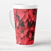 Tasse Latte Rouge Poinsettias II Noël Fête Florale (Angle gauche)