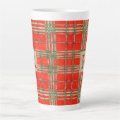 Tasse Latte ROUGE SCOTT TARTAN Tall LatMug + Initial (Devant)