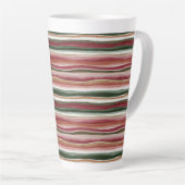 Tasse Latte Rouge Vert Blush Blanc Or Rayures (Angle droit)