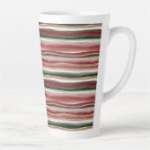Tasse Latte Rouge Vert Blush Blanc Or Rayures (Droite)