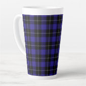 Tasse Latte Royal Blue Black Plaid (Angle gauche)