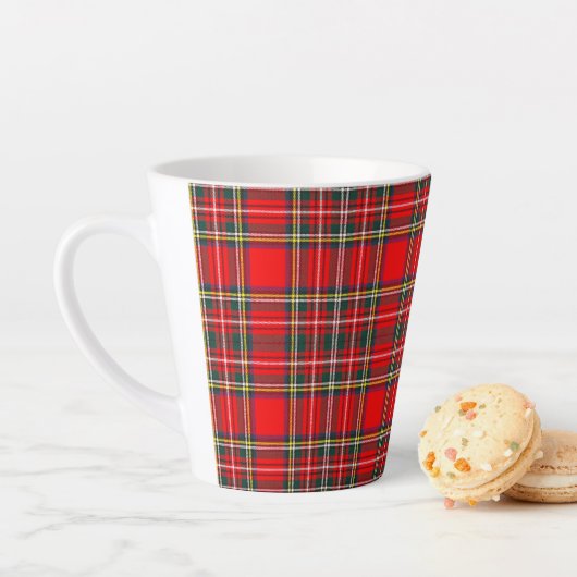 Tasse Latte Royal Stewart Clan Tartan Plaid (En situation)