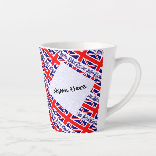 Tasse Latte Royaume-Uni Grande-Bretagne Drapeau personnel (Droite)