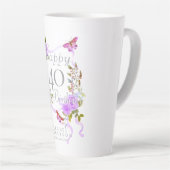 Tasse Latte Ruban de rose violette 40e anniversaire (Angle droit)