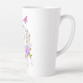 Tasse Latte Ruban de rose violette 40e anniversaire (Droite)
