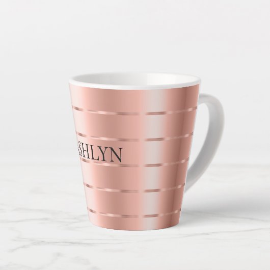 Tasse Latte Ruban doré rose (Angle droit)