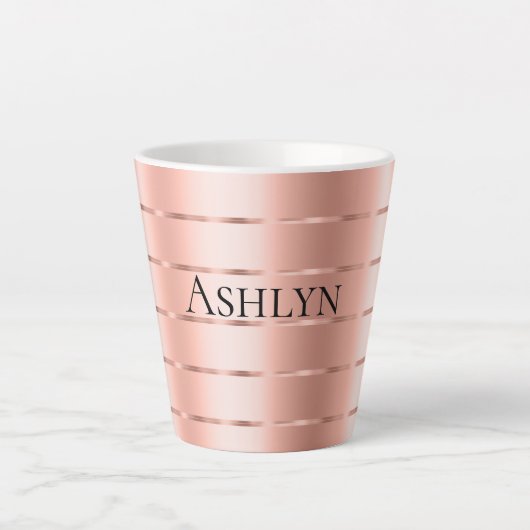 Tasse Latte Ruban Or Rose (Devant)